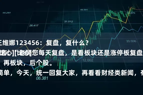 创赢配资 王维娜123456：复盘，复什么？
粉丝朋友留言：“老师您每天复盘，是看板块还是涨停板复盘？跟老师学学经验[比心][比心]”
先大盘，再板块，后个股。
就这么简单，今天，统一回复大家，再看看财经类新闻，有没有什