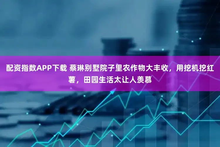 配资指数APP下载 蔡琳别墅院子里农作物大丰收，用挖机挖红薯，田园生活太让人羡慕